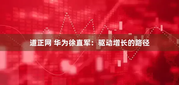道正网 华为徐直军：驱动增长的路径